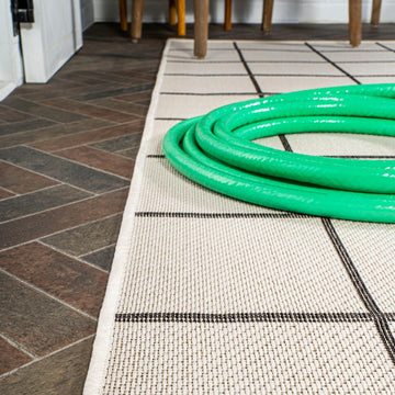 Grid Modern Squares Indoor/outdoor Area Rug